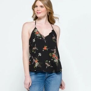 Nine Britton Black Floral Camisole By Nine Britton Size L